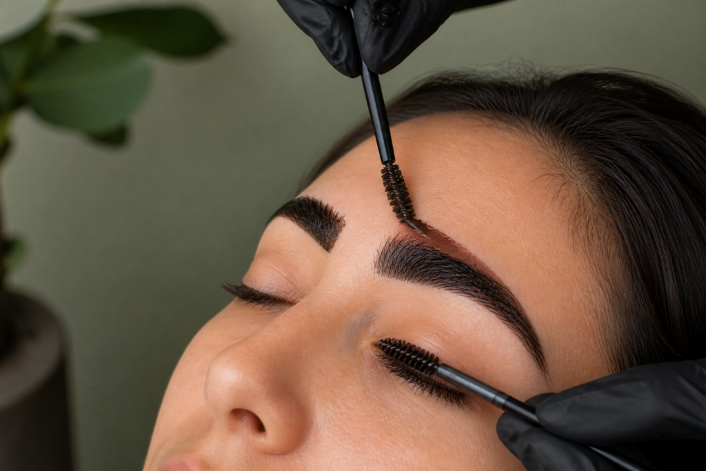 Brow tinting service for fuller, more defined brows at Li's Spa Redmond WA