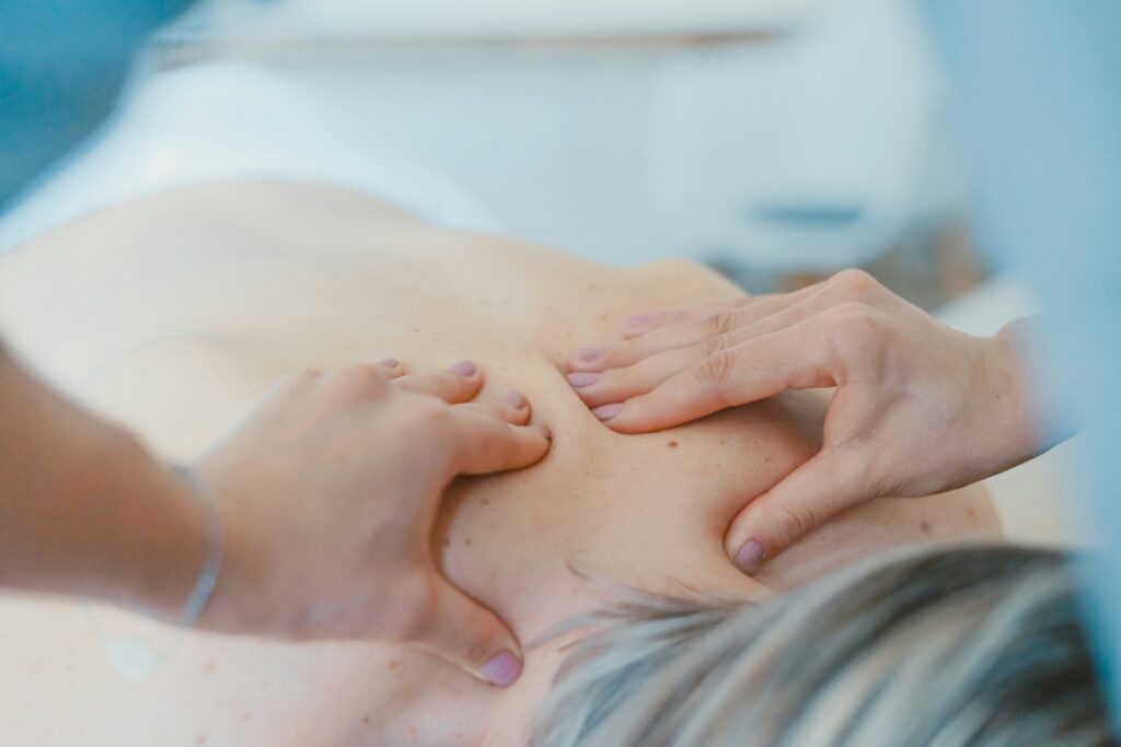 Neck and shoulder deep tissue massage for desk workers at Li's Spa Redmond