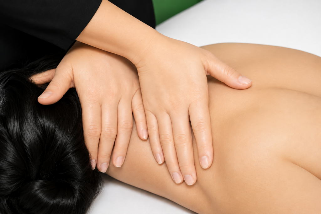 Neck and upper-back massage for tension relief at Li's Spa Redmond