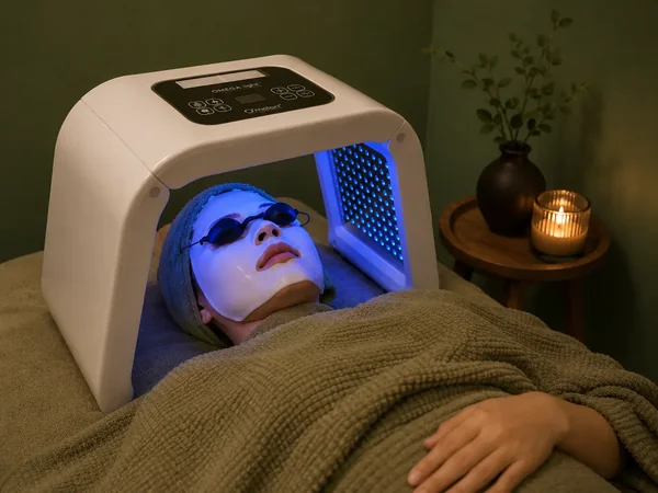 Korean oxygenating LED light facial treatment at Li's Spa in Redmond, WA
